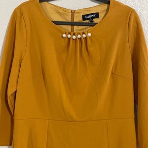 NWT Glamour Dress for women size 14 color mustard